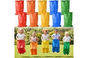 Yard Games for Kids & Adults - 5 Color Potato Sack Race Bags Set for Outdoor Parties & Field Day,Large Jump Sacks, Bean Bag T