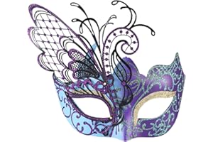Ubauta Various Butterfly Rhinestone Metal Venetian Women Mask for Masquerade/Mardi Gras Party/Sexy Costume Ball/Wedding