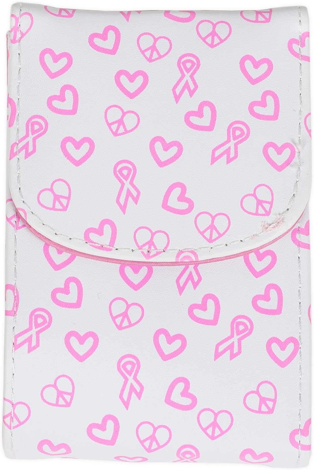 White and Pink Symbols 4 inch Womens Breast Cancer Awareness Nail Manicure Kit