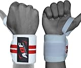 AQF Power Weight Lifting Wrist Wraps Pair 3in x 13in Supports view 1