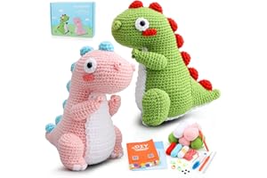 Blyrbnom Crochet Kit for Beginners Adults,Crochet Starter kit with Video Tutorials,Crochet Hook for Beginners Kids to Crochet Animal Kit,Knitting Supplies with Crochet Yarn DIY Kits(40+ Yarn)