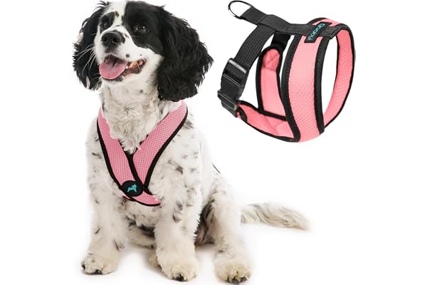 Gooby Comfort X Head in Harness - Pink, Medium - No Pull Small Dog Harness Patented Choke-Free X Frame - On The Go Dog Harnes