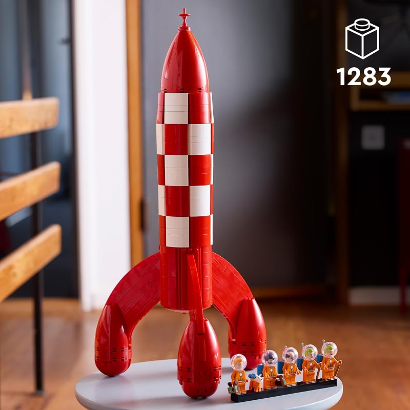 Ideas Cohete Lunar de Tintin - Maqueta para Adultos de Nave - 5 Minifiguras y Figura del Perro Snowy - Decoración de la Estantería - Regalo Nostálgico para Fans de los Cómics - 21367 — foto 2 de 8