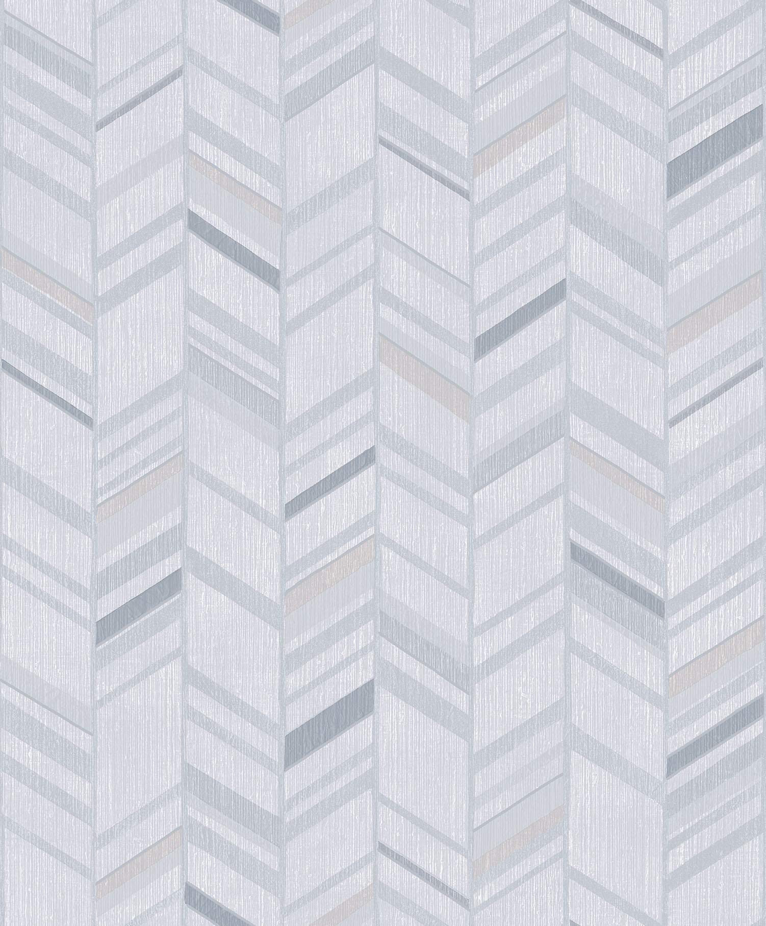 Galerie G67711 Special FX Glitter Chevrons Design Wallpaper, Grey/Blue, 10m x 53cm