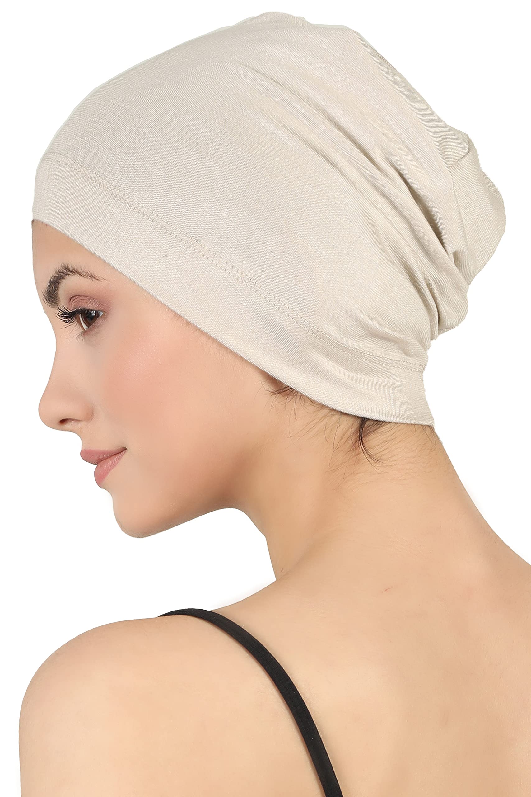 Deresina Bamboo Chemo Headwear for Women & Men – Ultra-Soft, Lightweight, Breathable Sleep Cap, Alopecia and Hair Loss Beanie (Umber Taupe - One Size)
