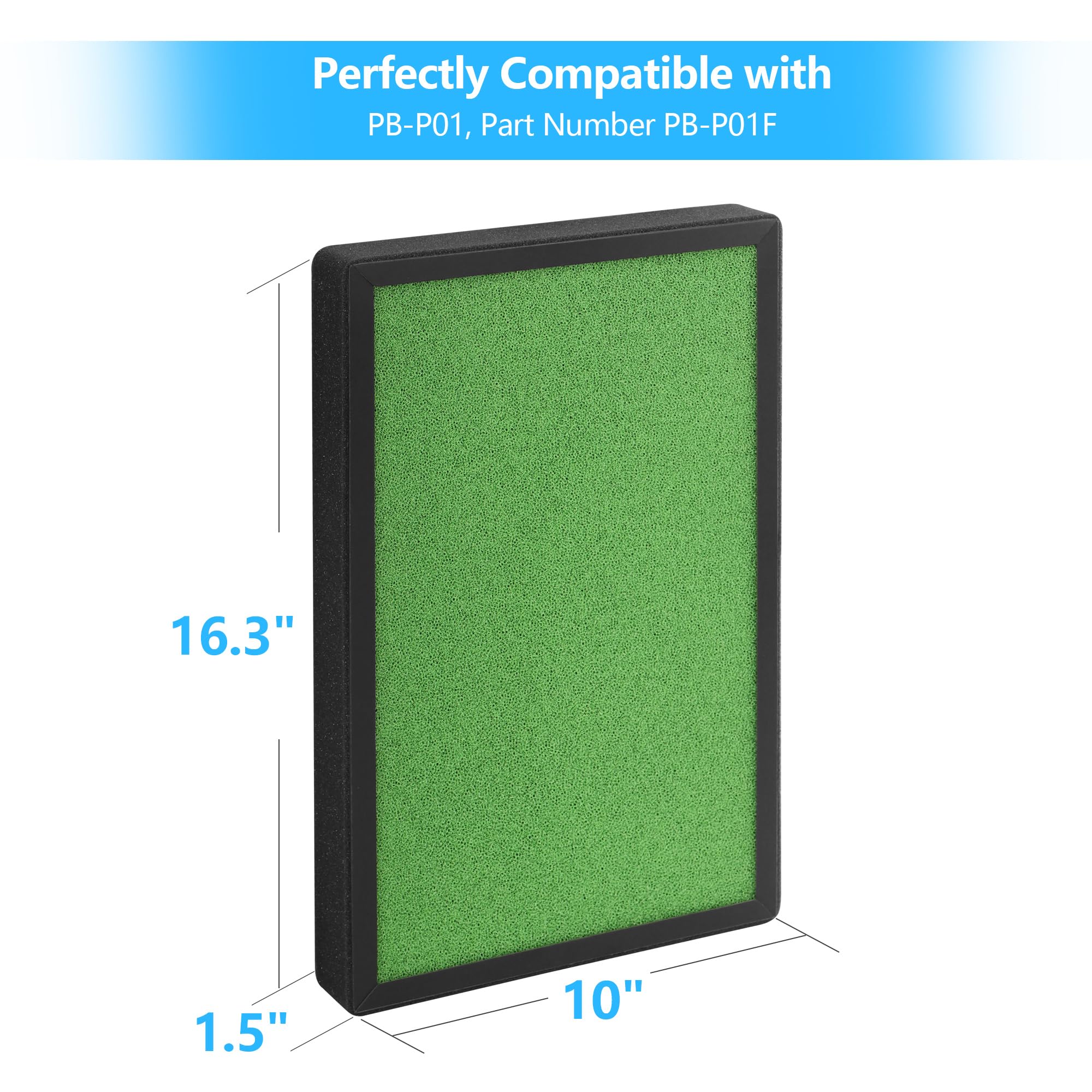2-Pack PB-P01 Replacement Filter Compatible with PB-P01 Purifier, Part # PB-P01F