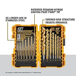 DEWALT Titanium Nitride Coated Drill Bit Set, Pilot
