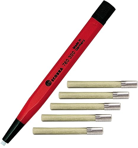Ecobra Radierstift (Pinselstift + 5 Ersatzradierer, Glasfaserradierer)