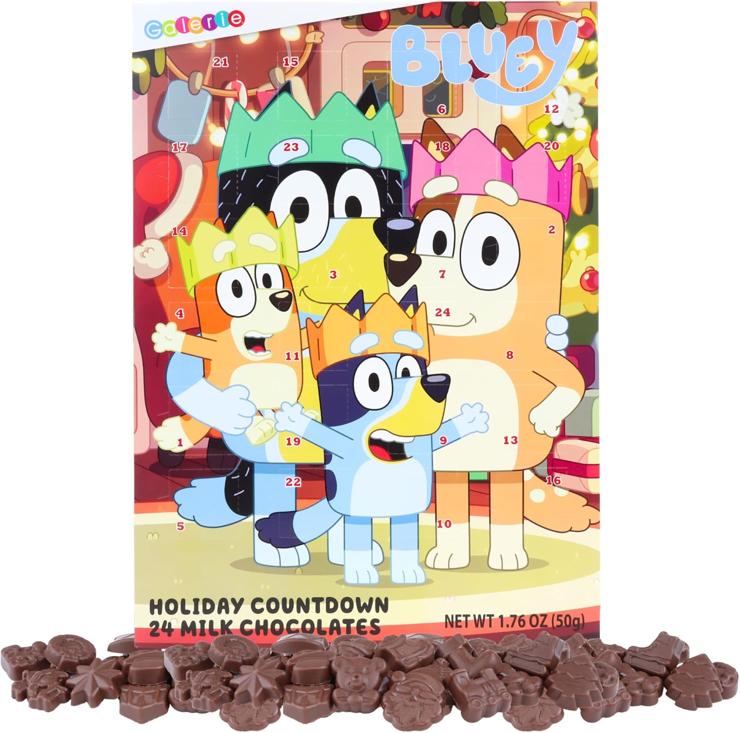 Advent Calendars - Bluey Advent Calendar, Countdown To Christmas 2023, 24 Days with Chocolate, 1.76 Ounces