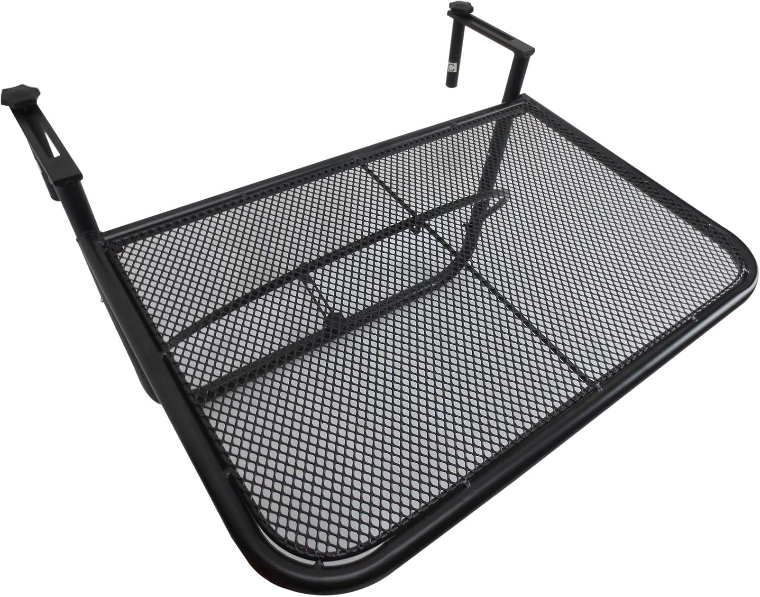 Tavolino Da Ringhiera Pieghevole Tavolino Da Balcone Regolabile Outsunny - Semicircolare Per Ringhiere, Nero 60x45cm Tavolino Ferro Nero - 7