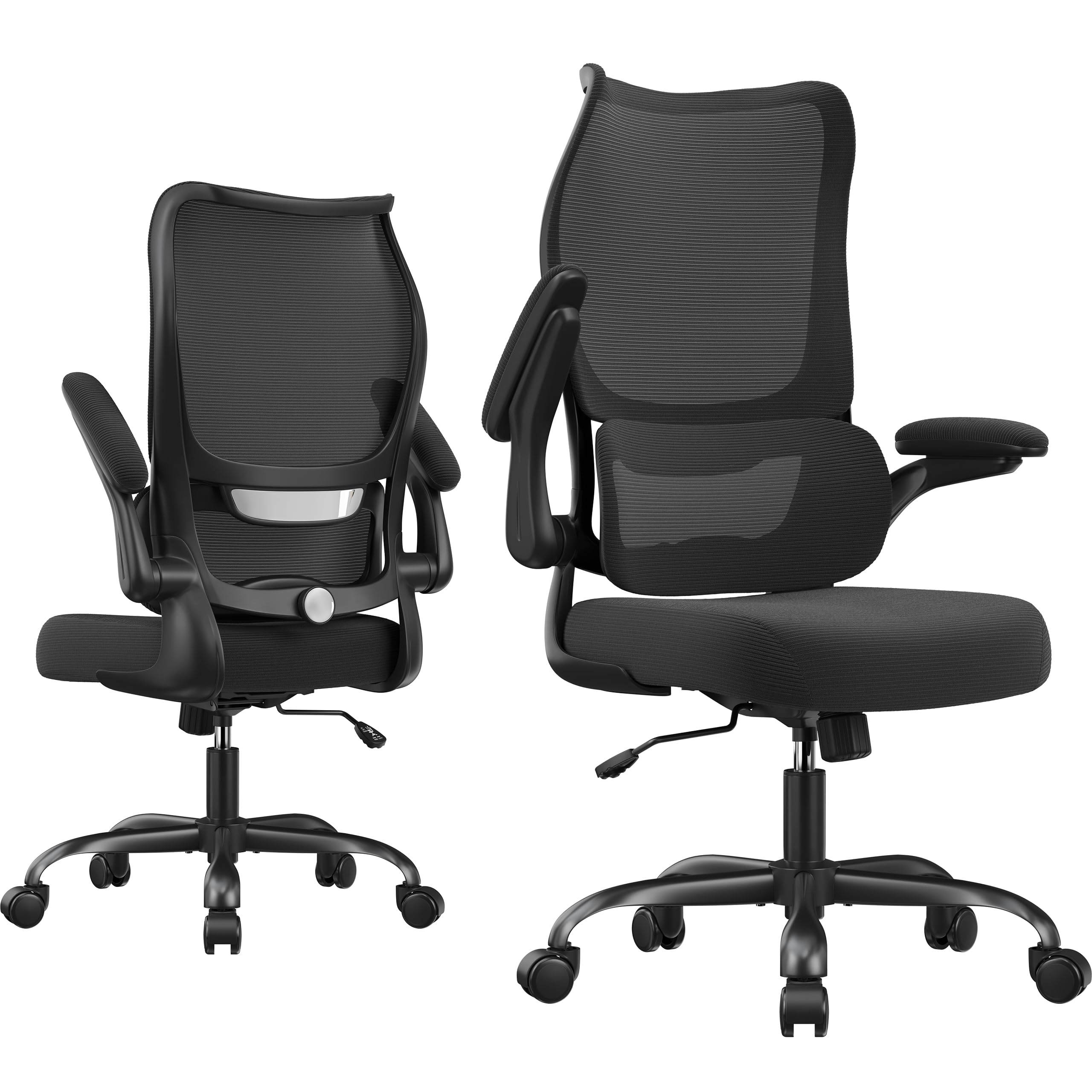 Photo 1 of *missing hardware*SOMEET Office Chair Ergonomic Desk Chair - Comfy Mesh High Back Office Chair with Lumbar Support Wheel Home Desk Office Chairs Flip up Armrest Executive Rolling Swivel Task Computer Chair Black Silver