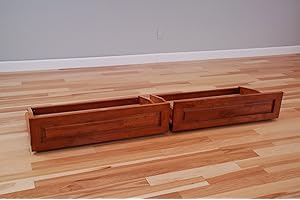 CORDOVA FUTONS "Drawer Sets" Storage For Futon Frames Monterey, Phoenix, Eldorado, Montreal, Excelsior, Lakeshore, Northland, Cordova, Ocean Side, Chalet, (Barbados Medium Brown, Full Size Set of 2)