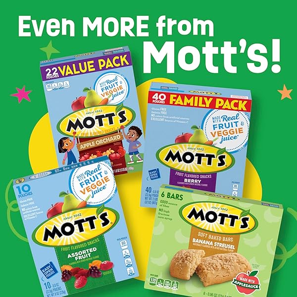 MOTT’S SOFT BAKED BARS, BANANA STREUSEL, MADE WITH APPLESAUCE, 6 CT, 5.76 OZ