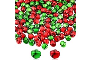 Zhanmai 300 Pieces Jingle Bells Bulk for Craft, DIY Christmas Bells for Decoration, Home Decoration(0.5 Inch,Red/Green)
