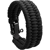 HAQUIL Men's Adjustable Paracord Bracelets with Metal Clasp, Durable Tactical Rope Wristband