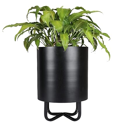 Rise Corp Designer Indoor Plant Pots with Stand fot Succulent Plant, Mid Century Decorative Pots for Indoor Plants Rust Free Metal Plant Pots for Living Room, Balcony and Garden
