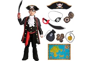 Spooktacular Creations Halloween Pirate Costume for Kids, Boy Captain Pirate Costume for Trick or Treat Themed Party