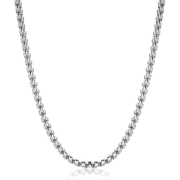 Dsnyu 40CM Chain Rope, 2.4MM Men Chain Necklaces, Silver Stainless