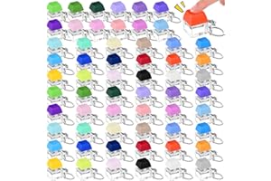 Seeloowy Keyboard Fidget Toy Fidget Clicker Keyboard Keychain Decompression Relief Toys Button Stress Relief Gifts for Adults Kids Pass The Time (Vibrant Color,60 Pcs)