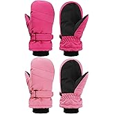 SATINIOR Kids Snow Mittens Waterproof Winter Ski Gloves Warm Thicken Snow Gloves for Girls Boys