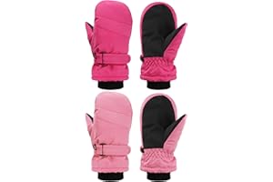 SATINIOR Kids Snow Mittens Waterproof Winter Ski Gloves Warm Thicken Snow Gloves for Girls Boys