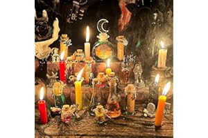 HOHUCRAB Halloween Decorations, Potion Bottles Halloween Decor, Set of 17 Glass Potion Bottles with Corks and 13 Halloween Bottle Labels, Witch Decor Potion Bottles