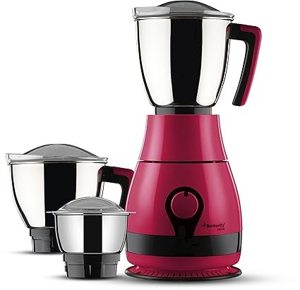 buy butterfly pebble 600 watt mixer grinder with 3 jars pink online at low prices in india amazon in buy butterfly pebble 600 watt mixer
