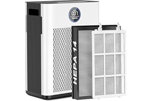 Air Purifier,FRESHDEW Air Purifiers for Home with H14 HEPA and Activated Carbon Filter, Removes 99.99% of Dust,Odors,Smoke,and Pet Hair Covers up to 2300 Sq.Ft, Quiet and Energy Efficient