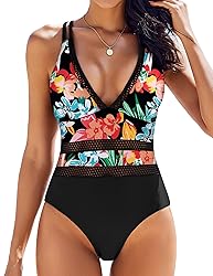 AI'MAGE Women One Piece Swimsuit Sexy V Neck