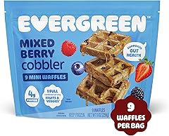 Evergreen Mixed Berry Cobbler Waffles, 100% Whole Grain, 1 Full Combined Serving of Fruits & Veggies, No Refined Sugar, Suppo