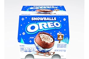 OREO Chocolate Candy Holiday Snowballs, Creme Filled Candy with Cookie Pieces, 4 Pack