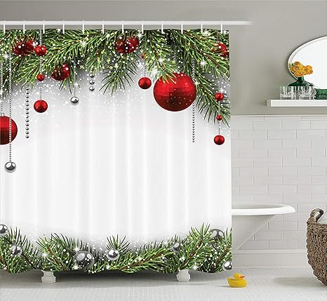 Christmas Decorations Shower Curtain Set By Ambesonne Noel