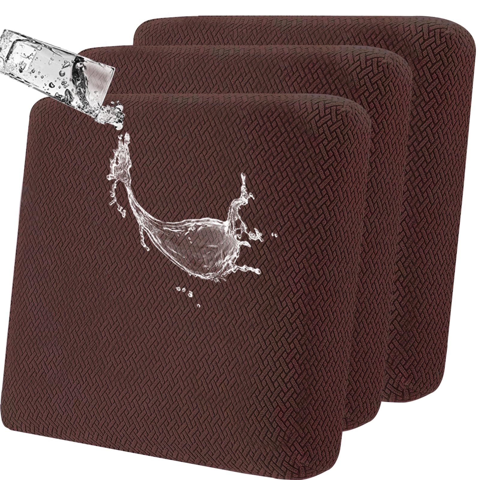 SHANNA 3Pcs Modern Couch Cushion Cover Waterproof Patio Cushions Super Soft Couch Cushion Slipcovers Suitable for Armchair, Sofa Seat Slipcover (Coffee)