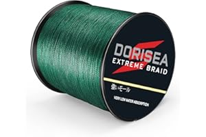 Dorisea Extreme Braid 100% Pe Moss Green Braided Fishing Line 109Yards-2187Yards 6-550Lb Test Fishing Wire Fishing String Incredible Superline Zero Stretch