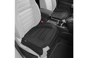 Motor Trend Seat Covers for Cars Trucks SUV, Faux Leather 2-Pack Black Padded with Storage Pockets, Premium Interior Car Seat Cover
