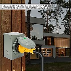 Afurkuot 30 Amp Generator Inlet Box with Pre