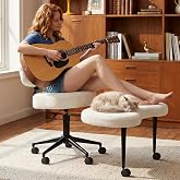 DUMOS ADHD Meditation Chair, Cross Legged Home Office Desk Chair | Ergonomic Adjustable Height Backrest, 360° Swivel Footstoo