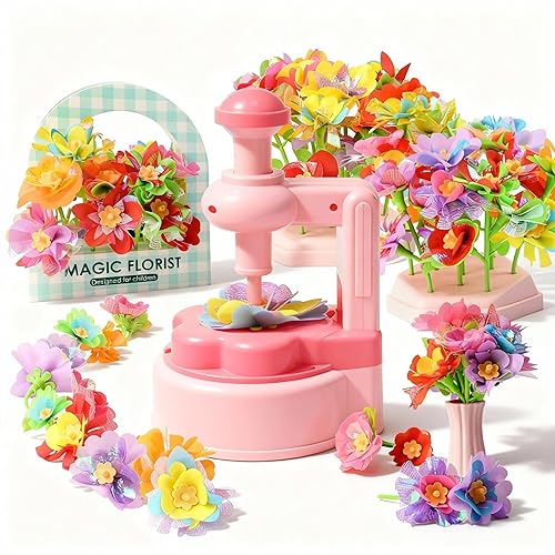 Unitour DIY Flower Bouquet Craft Kits，Arts and Crafts Flowers Market Toy for Kids，Birthday Gift for 4 5 6 7 8 9 10 Year Old Girl Boy
