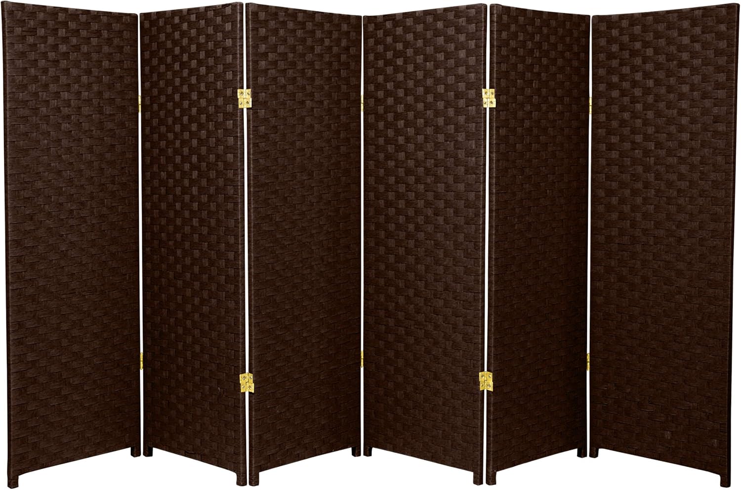 Oriental Furniture Small Size 6 Panel Room Divider, 4-Feet Rattan Like