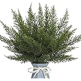 24PCS Artificial Pine Needles Branches 12.4" Christmas Greenery Stems Green Plants Fake Pine Sprigs Faux Pine Leaves Picks Crafts Sprays for Xmas Tree DIY Wreaths Garlands Home Decoration (24, Green)