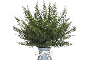 KUNJOCY 24PCS Artificial Pine Needles Branches 12.4" Christmas Greenery Stems Green Plants Fake Pine Sprigs Faux Pine Leaves Picks Crafts Sprays for Xmas Tree DIY Wreaths Garlands Home Decoration (24, Green)