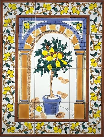 Mediterranes Handbemaltes Orientalisches Fliesenbild Zitronenbaum Masse 45x60 Cm Frostfest Amazon De Baumarkt