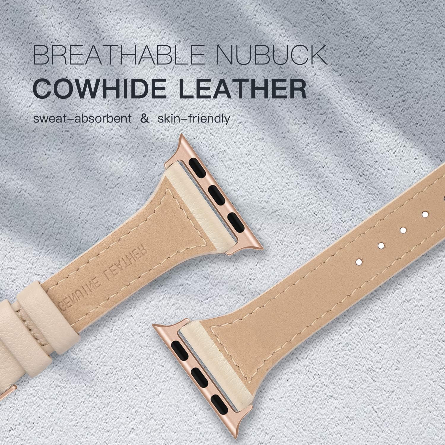 PARMPH Leather Band Compatible for iWatch 38mm 40mm 41mm 42mm(Series 10) - Image 4
