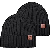 OZERO Knit Beanie Winter Hat, Thermal Thick Polar Fleece Snow Skull Cap for Men and Women
