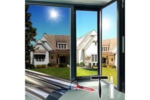 SAVVY CHOICE Window Privacy Film See Out Not in, One Way Privacy Window Film, Removable Window Tint for Home, Reflective Static Cling Window Film Heat Blocking, Black Silver, 35.4 X 78.7 inch