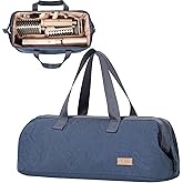 NISHEL Hair Tools Travel Carrying Bag, Portable Hair Air Wrap Dryer Case, Hair Dryer/Curling Iron/Airstraight Attachment Organizer, Aegean-Blue