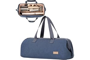 NISHEL Hair Tools Travel Carrying Bag, Portable Hair Air Wrap Dryer Case, Hair Dryer/Curling Iron/Airstraight Attachment Organizer, Aegean-Blue