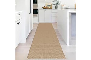 EARTHALL Washable Hallway Runner Rug 12 ft, Carpet Runners for Hallway 2.6'x12', 100% Woven Boho Long Kitchen Rugs Runners, Boho Natural Runner Rug for Bathroom Living Room