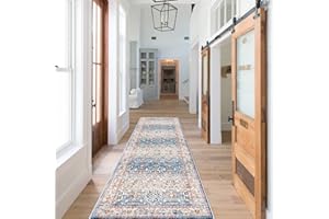 HY HAO YUN LAI Non Slip Runners for Hallways,Washable Hallway Runner Rug,Long Ultra Soft Kitchen Runner Rug,Non Shedding Accent Farmhouse Runner Rugs (Blue, 2 X 7)