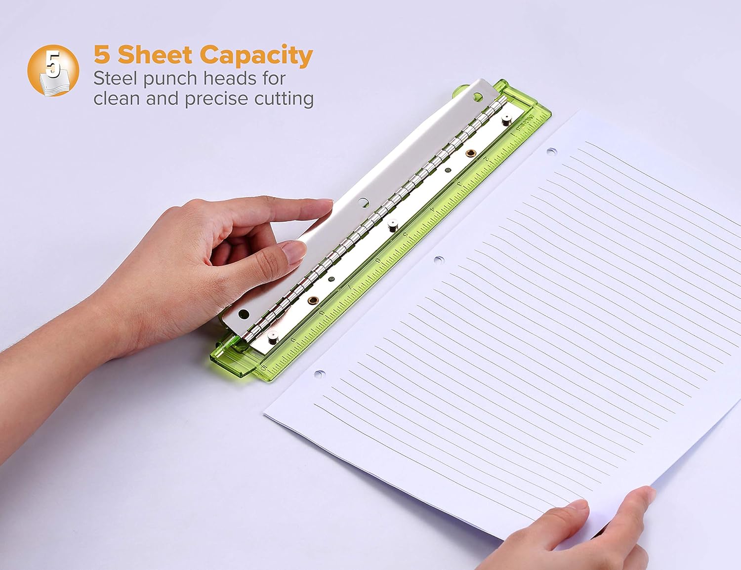 Bostitch Ring Binder 3 Hole Punch, 5 Sheets, Assorted Colors (RBHP-4C): Office Products